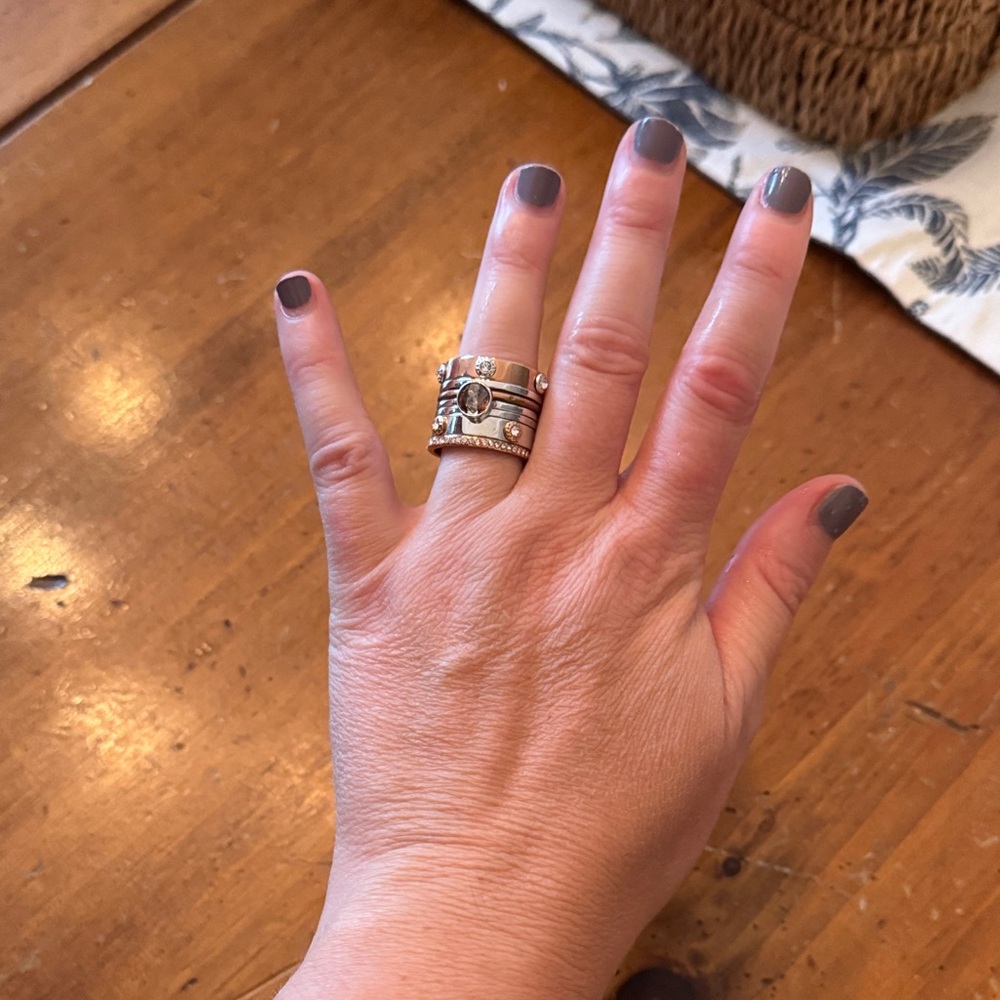 Henri Bendel Silver and Gold Ring Set